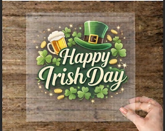 Transferencia DTF del Día de Irlanda / Diseño listo para imprimir del Día de San Patricio / Impresión de camiseta de cerveza con sombrero de trébol