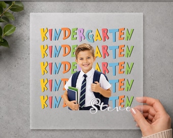 Personalized Kindergarten DTF Transfer, Custom Photo Heat Transfer, Back to School Shirt Transfer, Ready to Press Teacher Gift