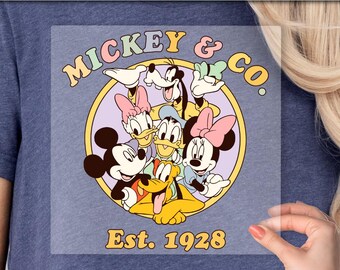 Retro Disney Mickey and Co DTF, Retro Disney Mickey DTF, Mickey & Co. Est. 1928 DTF Transfer, Mickey Co DTF, Transferencia Termoadhesiva, Mickey And Co