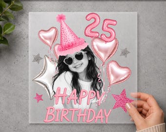 Custom Birthday DTF Transfer, Personalized Photo Birthday Heat Transfer, Birthday Girl Shirt Transfer, Ready to Press, Any Age