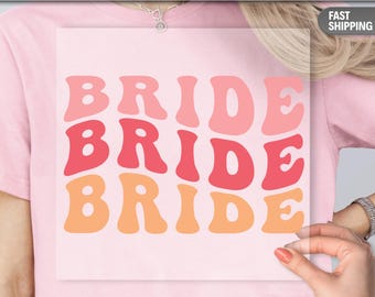 Camiseta con diseño retro para despedida de soltera / Diseño gráfico rosa para boda