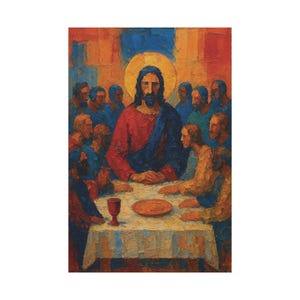 Last Supper Art Canvas, Religious Wall Art, Dining Room Canvas, Biblical Decor, Large Art, Christian Gift