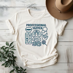 Professional Yapper Speech Therapy T-Shirt, Speech Therapist Gift, Language Pathologist Shirt, Funny SLP Tee