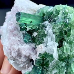 Natural Tourmaline Crystal Bunch | Raw Tourmaline Specimen | Collector Mineral | Healing Crystal | Display Stone 220 Gram
