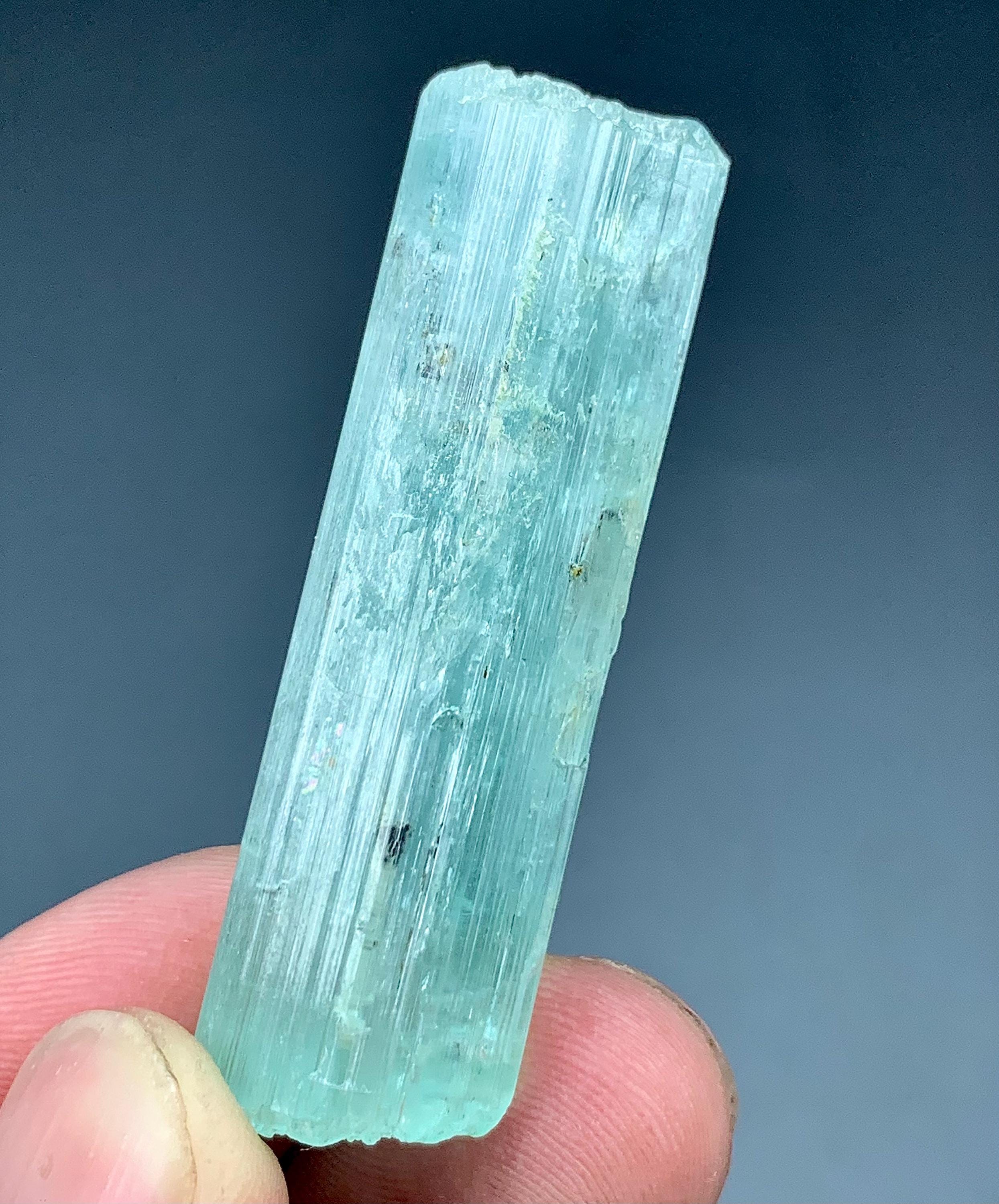 天然アクアマリン結晶標本：アフガニスタン産スカイブルー鉱物 24