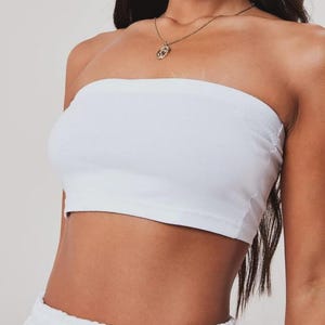 Klassisches Baumwoll Tube Top: Trägerloses Bandeau - Minimalistisches Streetwear