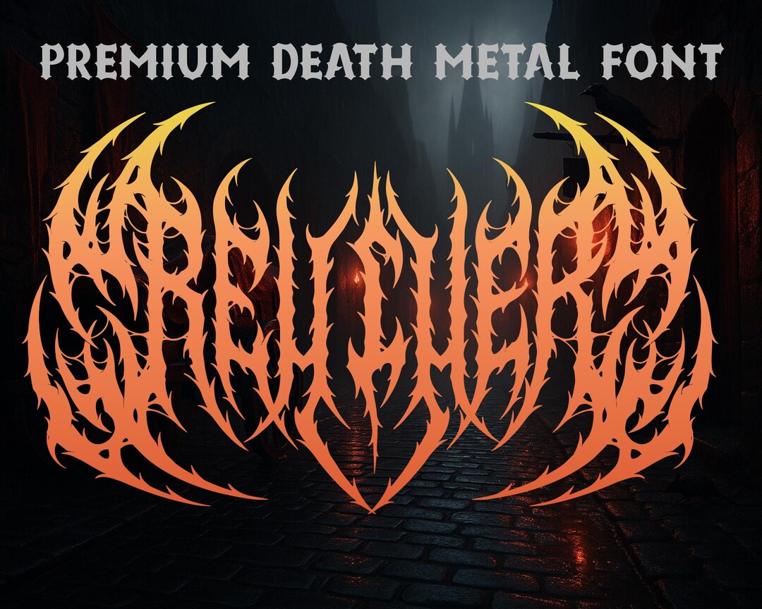 Death Metal Font | Brutal Black Metal Typeface | Horror Gothic logo ...