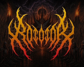 May include: A digital illustration featuring the word "SORROW" in a fiery orange and yellow font, set against a dark, ominous landscape with a castle, lightning, and figures in armor. The artwork evokes a sense of darkness and fantasy.