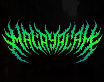 May include: A neon green and teal graphic design against a black background. The design features the word "HARBINGER" in a stylized, jagged font, with a gradient effect. The overall aesthetic is dark and edgy.