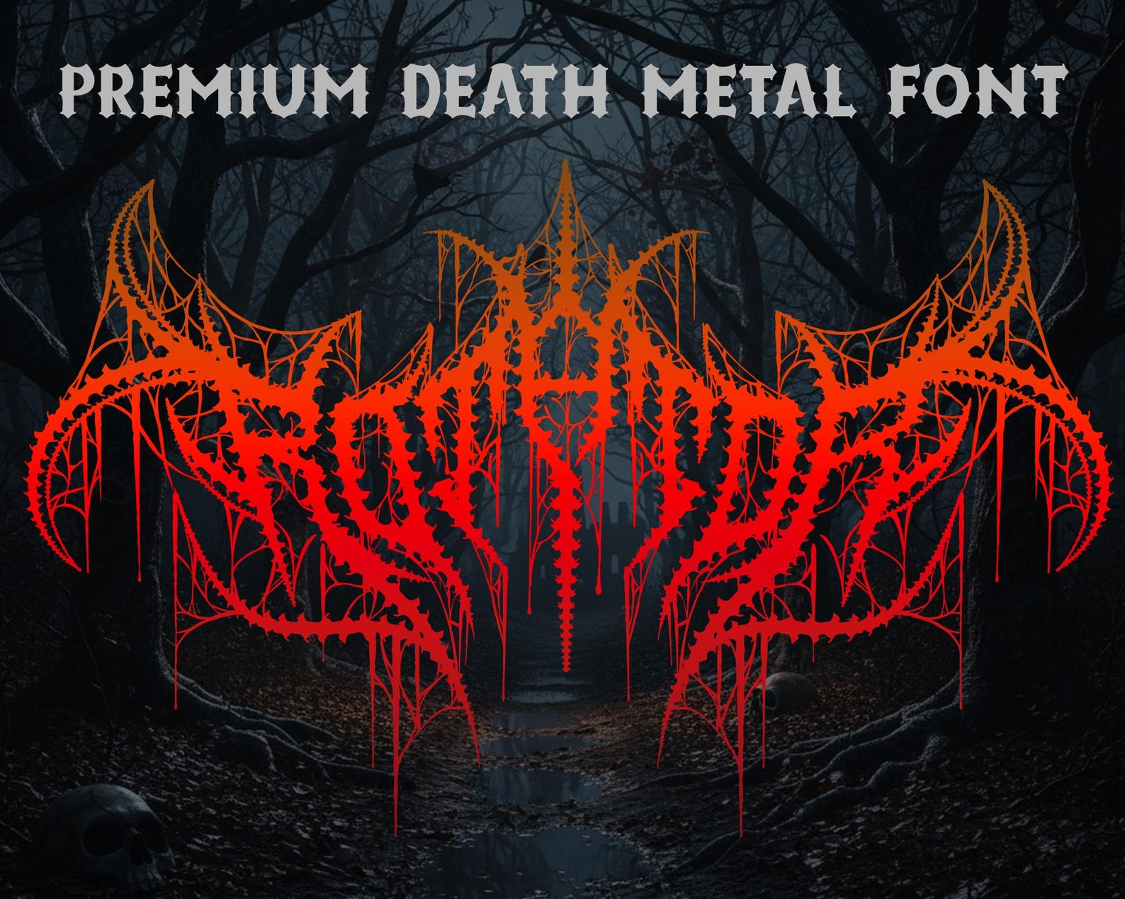 Gothic Font Death Note Premium Death Metal Font | Brutal Black Metal Typeface | Horror Gothic ...