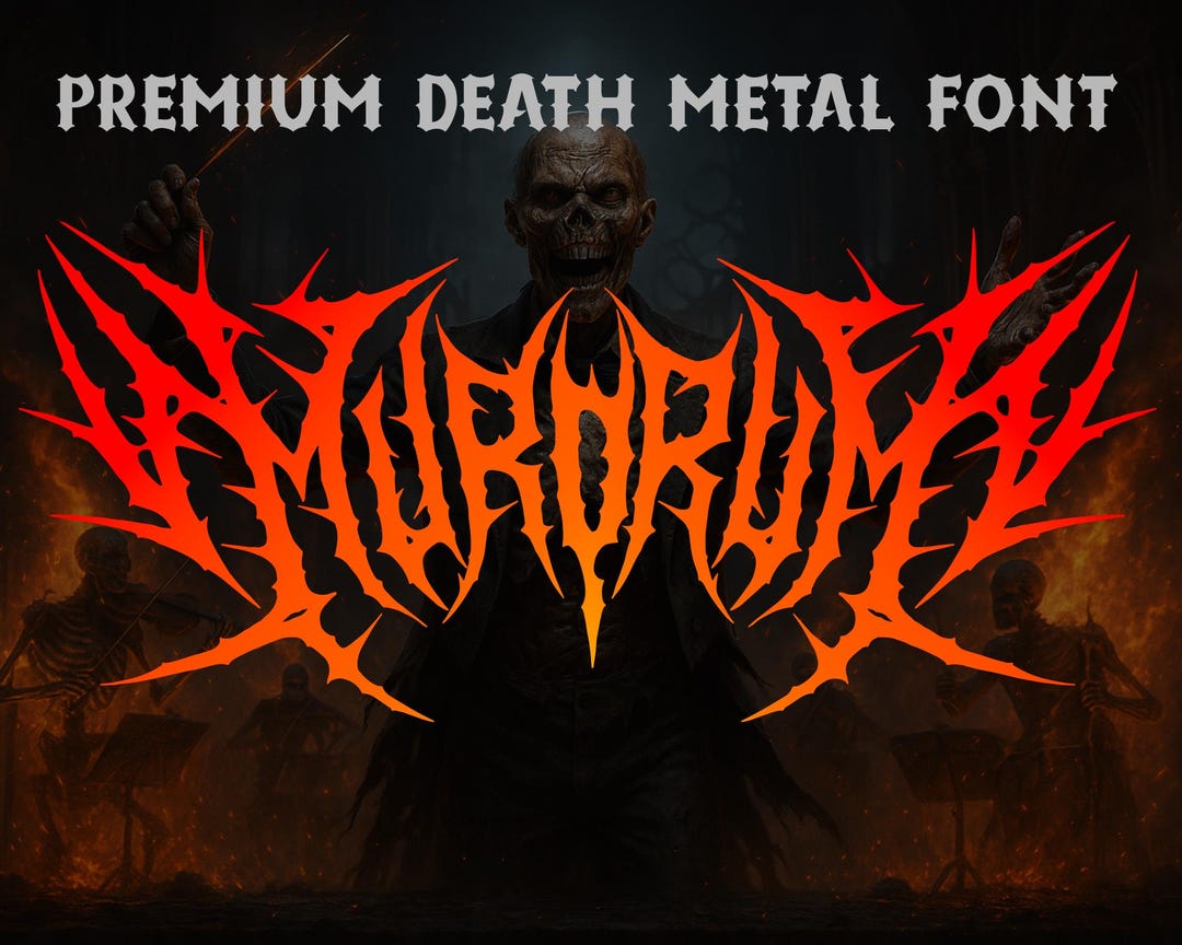 Death Metal Font | Brutal Black Metal Typeface | Horror Gothic logo ...
