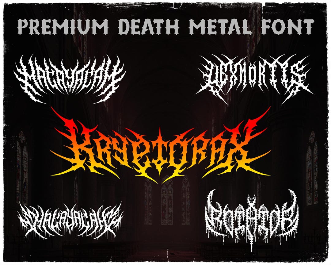 5 Death Metal Fonts Bundle OTF TTF WOFF | Gothic Horror Typeface Pack ...
