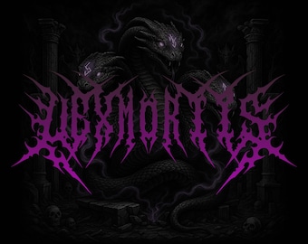 May include: Dark, gothic illustration featuring a three-headed serpent with glowing eyes and intricate scales. The word "SUBMORTIS" is displayed in a spiky, purple font. The background is a shadowy scene with skulls and architectural elements.