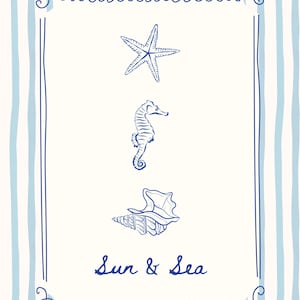 Nautical Beach Wall Art Set – Coastal Summer Prints (Digital Download)
