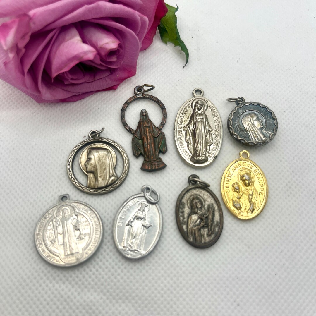 Vintage Catholic Religious Medals - Mixed Metal Saints Charms Lot - Etsy