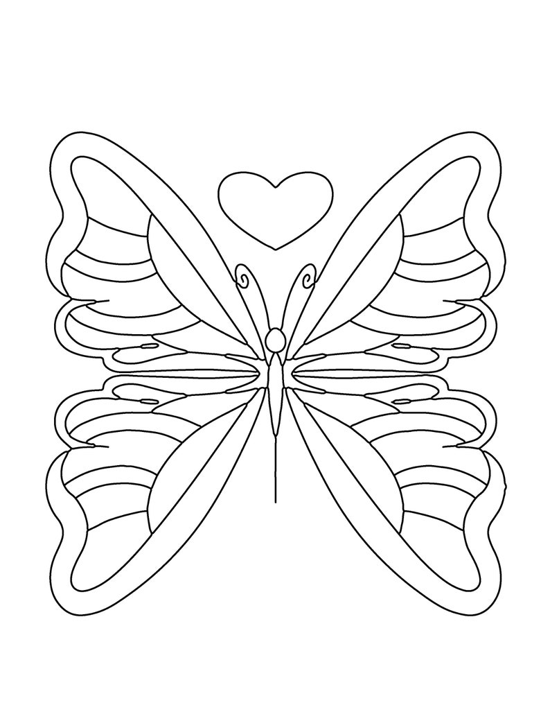 Download Simply Beautiful Butterflies-5 Easy Coloring Pages PDF Format | Etsy
