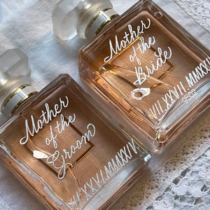 Custom Engraved Perfume Bottle, Floral Wedding Keepsake, Bridal Party Gift