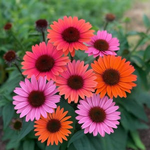 50 Sunseeker Rainbow Coneflower Seeds – Echinacea Perennial Flower Mix, Vibrant Garden Blooms