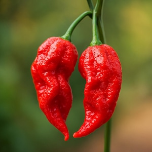 100 Ghost Pepper Seeds, Bhut Jolokia Chili, Super Hot Heirloom NON-GMO, Rare Garden Vegetable Seeds