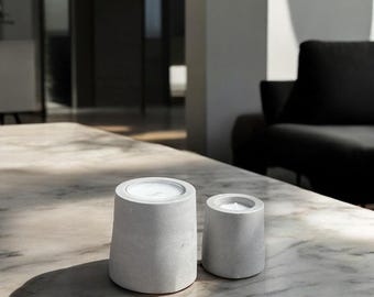 Teelichthalter GEMMA 2er Set – Beton Teelicht Halter – Moderne Kerzenhalter Handgemacht in Deutschland