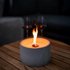 Dauerfeuer CLARUS Outdoor – Feuerschale Beton für Garten Terrasse Balkon – Outdoor Feuer Handgemacht in Deutschland