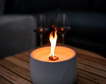 Permanent outdoor fire – Concrete fire bowl for garden, patio, balcony – Outdoor fire handmade in Germany