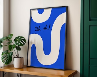 Blue Minimalist Abstract Printable Wall Art, Abstract Blue Digital Art, Blue Modern Art Printable Poster, A2 Abstract Print, Blue Wall Art