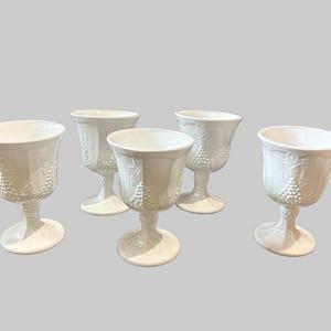 Indiana glass colony harvest grape goblets