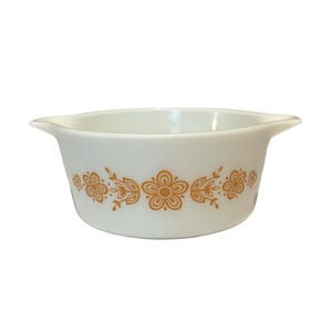 Vintage Pyrex Butterfly Gold Casserole Dish
