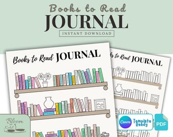 Book Reading Journal, Book Reading Log Book Review Monthly Yearly, Book Tracker Reading Challenge, Book Shelf Design Journal, 2025, 2026