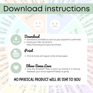 Kids Emotion Wheel Printable | Emotions Chart for Classroom or Therapy