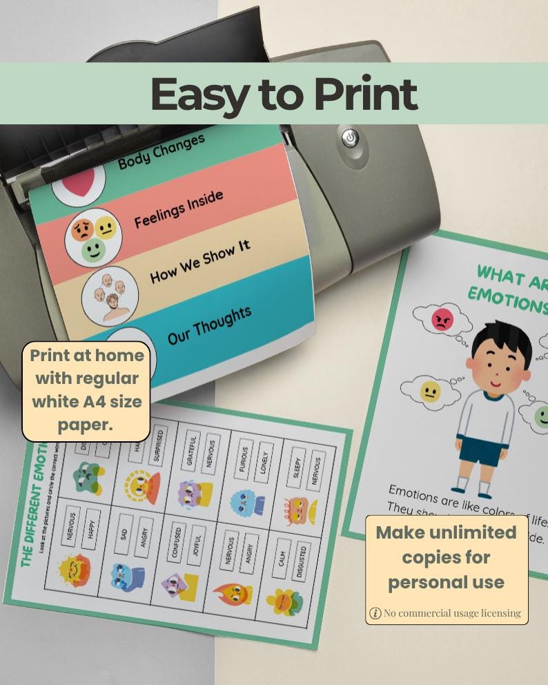 Coping Skills Workbook for Kids | Kids Exploring Emotions Handout ...