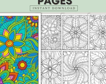 Mandala Coloring Pages | Adult Coloring Pages | Coloring Book Stress Relief | Printable Coloring Pages | Relief Coloring Pages | Mandala