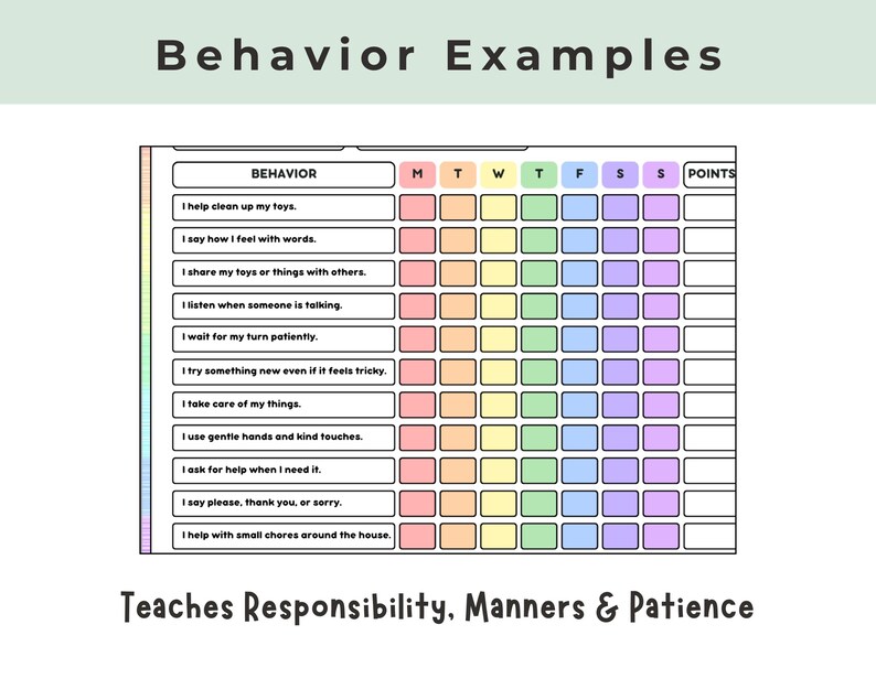 Printable Behavior Tracker for Kids | Behavior Reward Chart | Positive ...