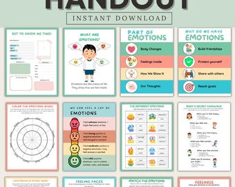 Caderno de exercícios de habilidades de enfrentamento para crianças | Folheto "Explorando as emoções" para crianças | Folhas de exercícios de aprendizagem emocional | Diário de sentimentos para crianças | Para impressão