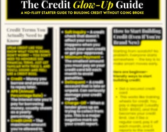 The Credit Glow-Up Guide | Beginner-Friendly Credit Building PDF | Financial Literacy Printable | Premium Adulting Series