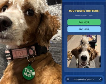Smart Dog Collar Tag – Instantly Texts You If Your Dog Is Found, Phone Number Printed on Back, NFC Tag Embedded
