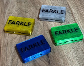 Farkle On-the-Go! Opaque Compact Dice Box with Magnetic Clasp, Ready for Game Night & Gifts.