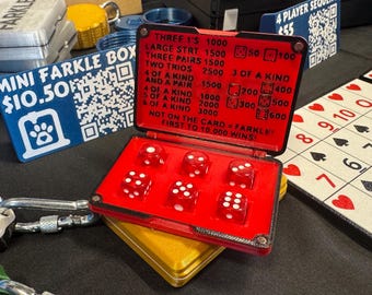 Farkle On-the-Go! Ultra-Thin Dice Box with Magnetic Clasp, Sized for 12mm Dice