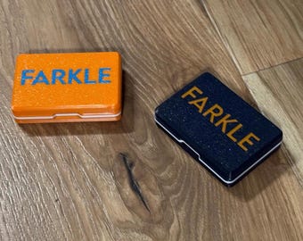Football Farkle! Compact Dice Box with Magnetic Clasp, Team-Color Game Day Sets