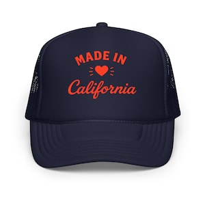 Made in California Trucker Hat – Retro Bold Red Heart Design