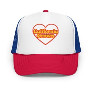California Grown Retro Trucker Hat – Vintage Heart Design