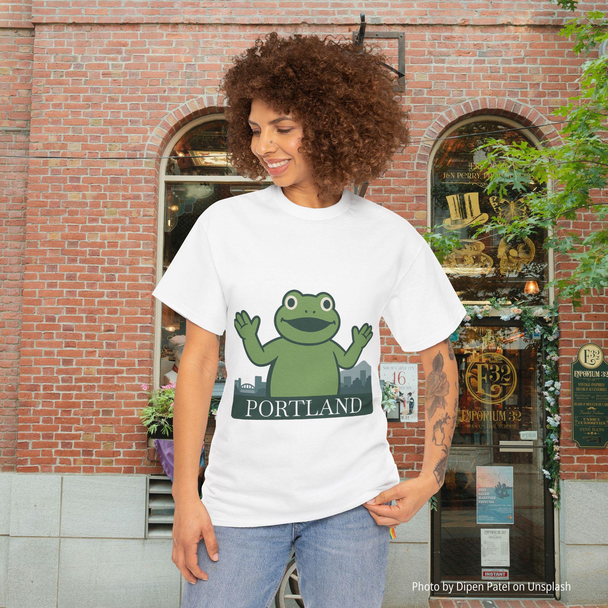 Portland Frog Satire T-Shirt Local Humor Graphic Tee