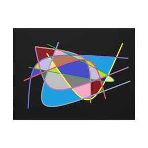 Kleurrijke abstracte canvas muurkunst: modern geometrisch woondecoratie