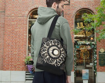 Celestial Sun Moon Tote Bag | Boho Mystic Mandala