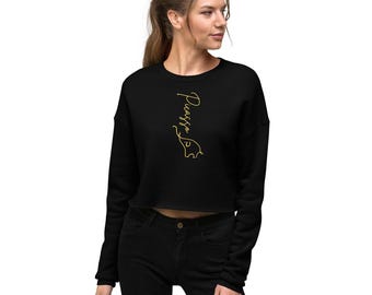 Felpa corta con design ispirato a Picasso raffigurante "Elefante Nero"