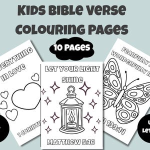 Bible Verse Colouring Pages for Kids | Christian Scripture | Sunday School | Digital Download