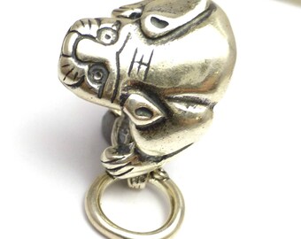 Sterling silver Necklace Enhancer Ring Cat Puma Catamount Mountain Lion Vintage AKR Amy Kahn Russell New Old Stock JAC