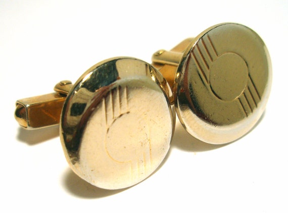 CuffLinks - Swank - Vintage from the 1950s Round … - image 1
