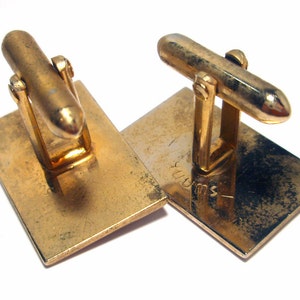 CuffLinks Swank Vintage from the 1950s Rectangle Modern Style Gold Tone Ready for Engraving Lovely Pair image 3